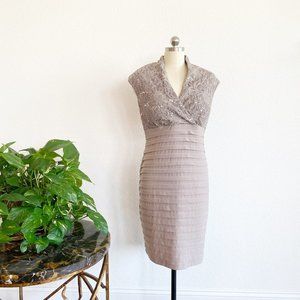 R & M Richards Champagne Bodycon Formal Dress 14